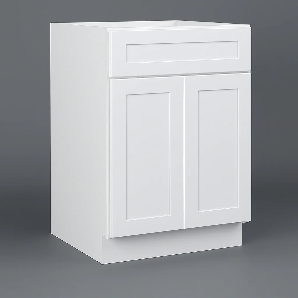 HOMEIBRO Newport Ready to Assemble White Plywood Shaker Base Kitchen Cabinet 24 in. W x 24 in. D x 34.5 in. H