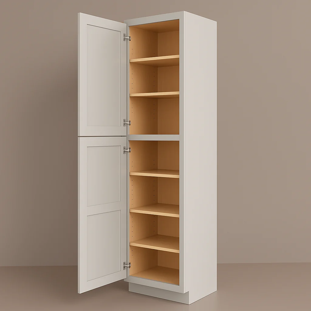 HOMEIBRO Shaker Dove Plywood Pantry Cabinet - 18" W x 24" D x 96" H