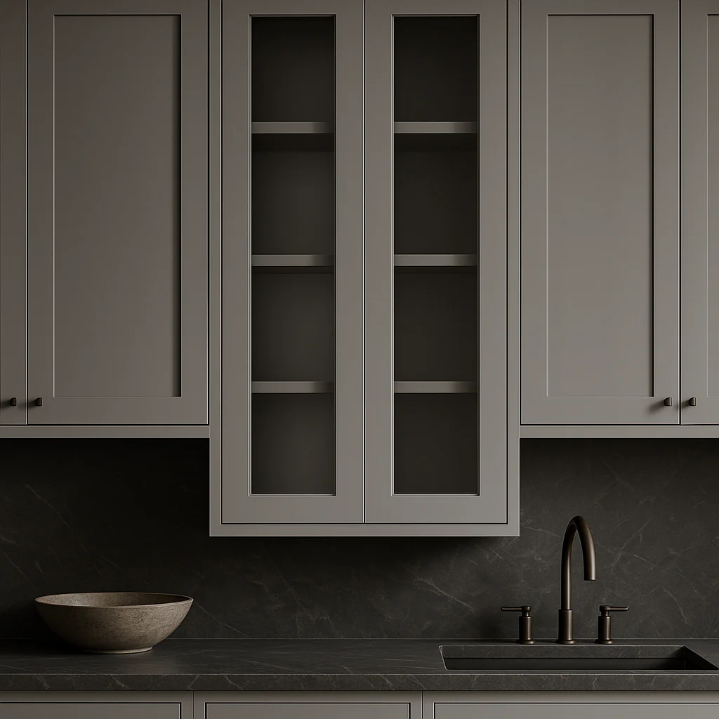 HOMEIBRO Shaker Gray Wall Kitchen Cabinet, 24x12x42 Inches, Ready to Assemble - Image 2