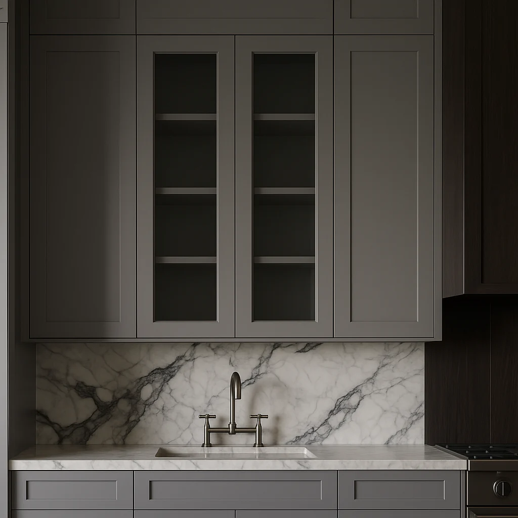 HOMEIBRO Shaker Gray Wall Kitchen Cabinet, 24x12x42 Inches, Ready to Assemble - Image 3