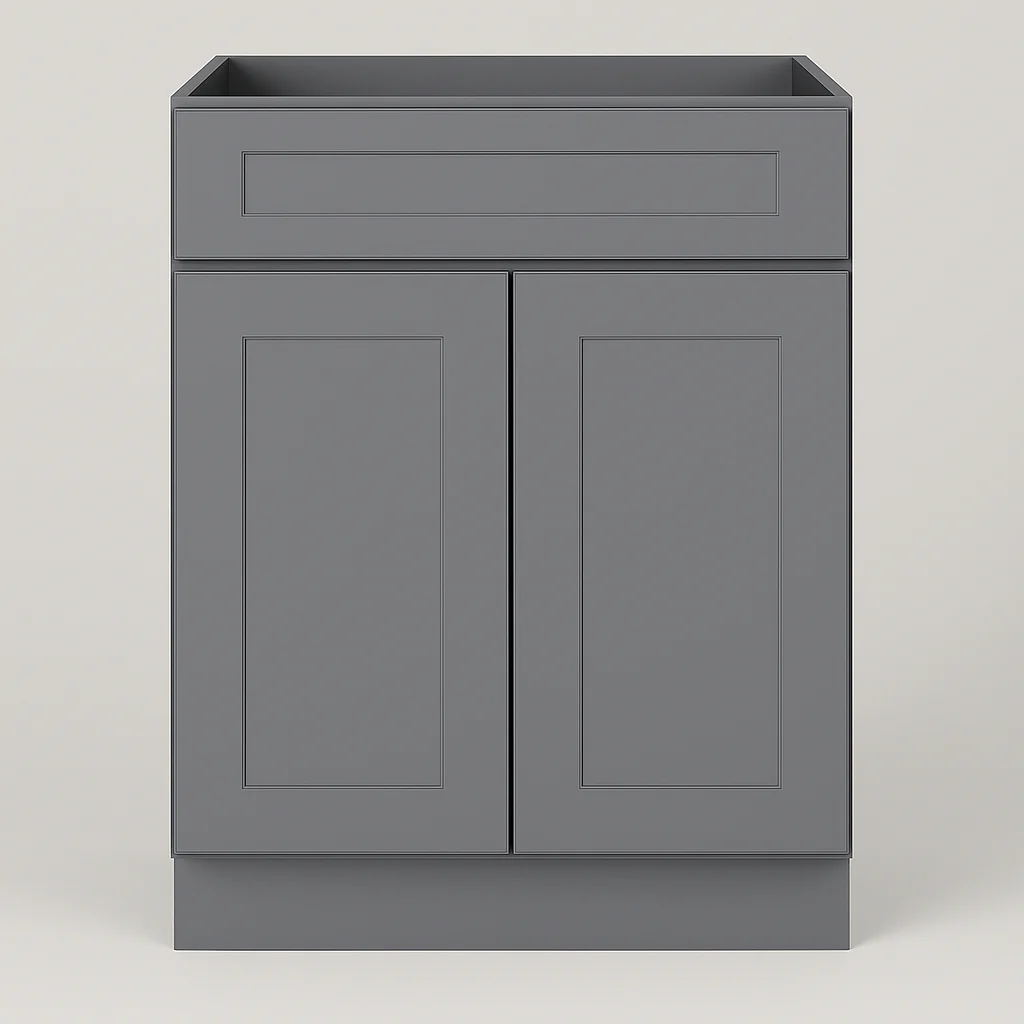 HOMEIBRO Shaker Grey Plywood Kitchen Cabinet with Drawer
