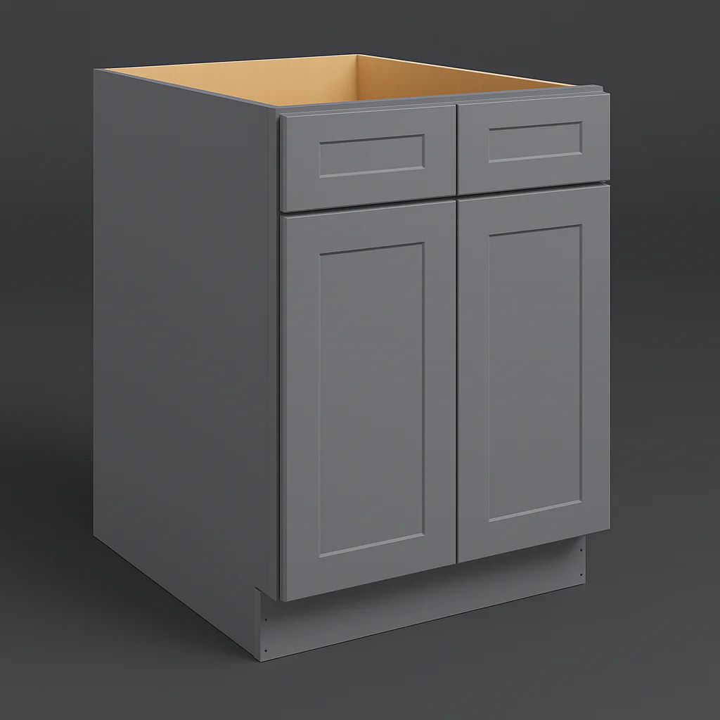 HOMEIBRO Shaker Grey Plywood Sink Base Cabinet - 30-in W X 24-in D X 34.5-in H