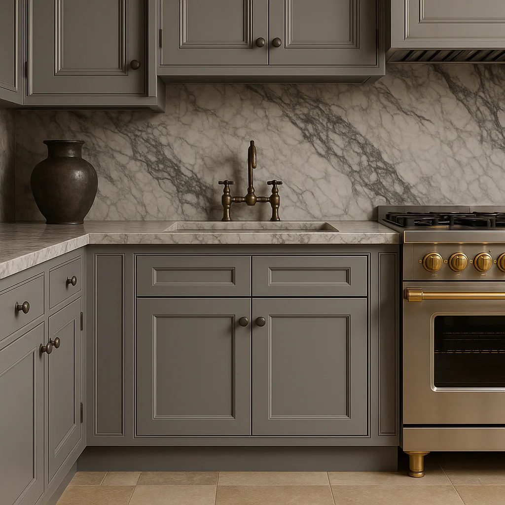 HOMEIBRO Shaker Grey Plywood Sink Base Cabinet - 30-in W X 24-in D X 34.5-in H - Image 4
