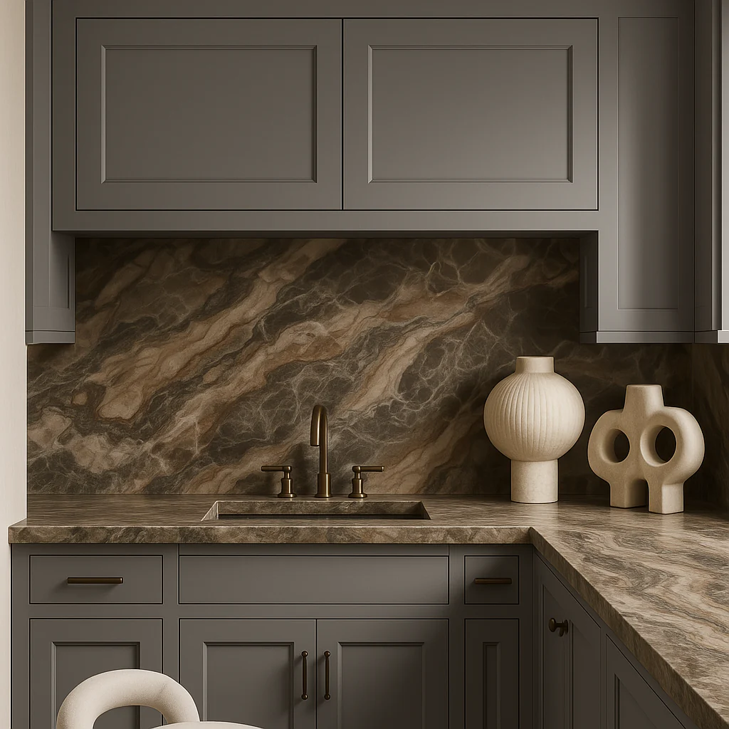 HOMEIBRO Shaker Grey Plywood Wall Bridge Cabinet - 30x24x12 Inches - Image 2