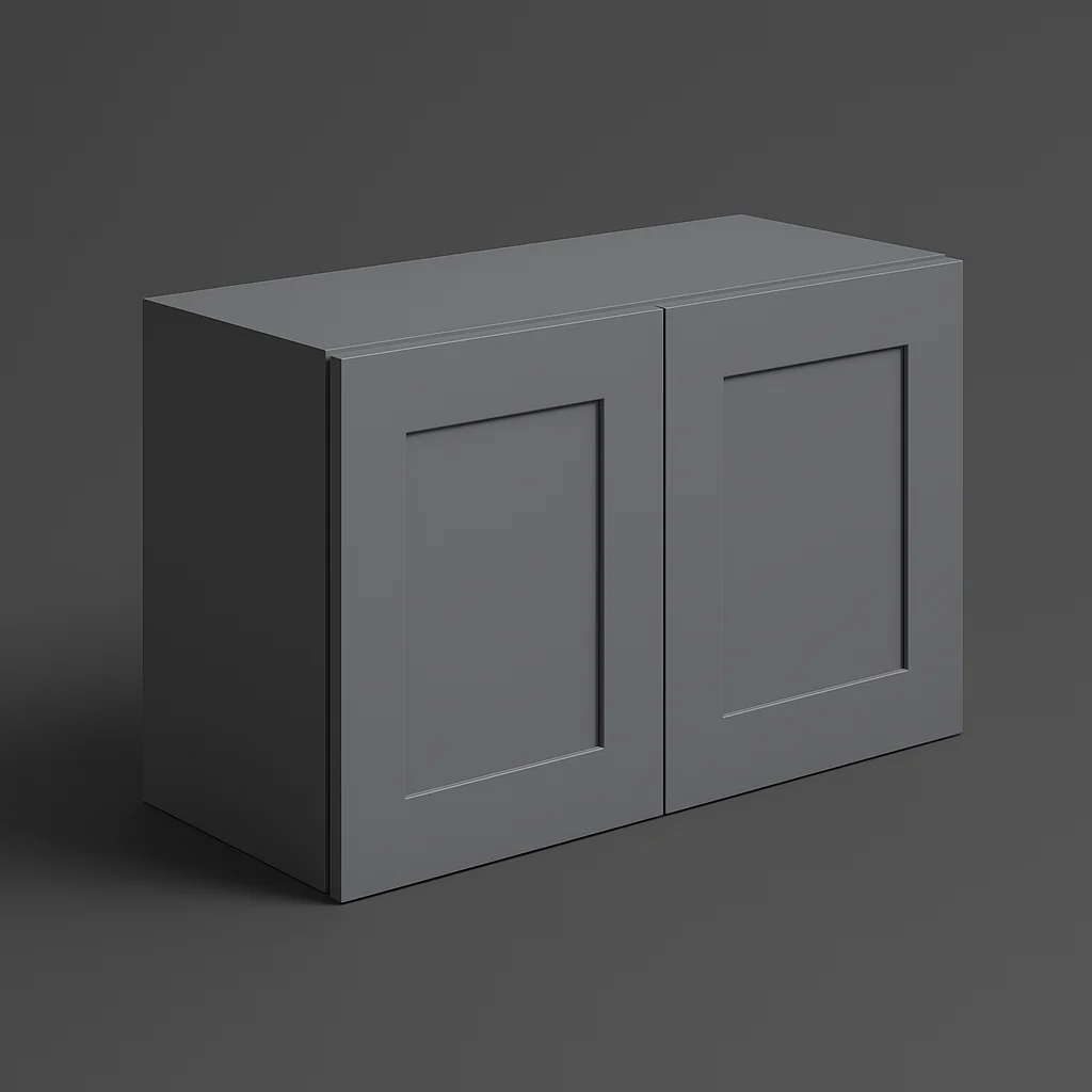HOMEIBRO Shaker Grey Plywood Wall Cabinet, 30-in W x 12-in D x 18-in H