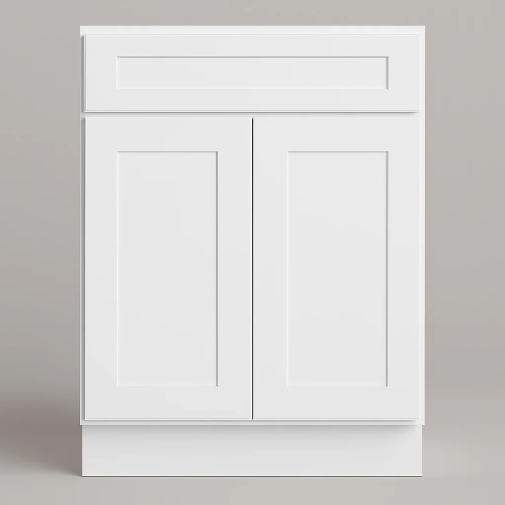 HOMEIBRO Shaker White Plywood Base Kitchen Cabinet with Drawer and Doors
