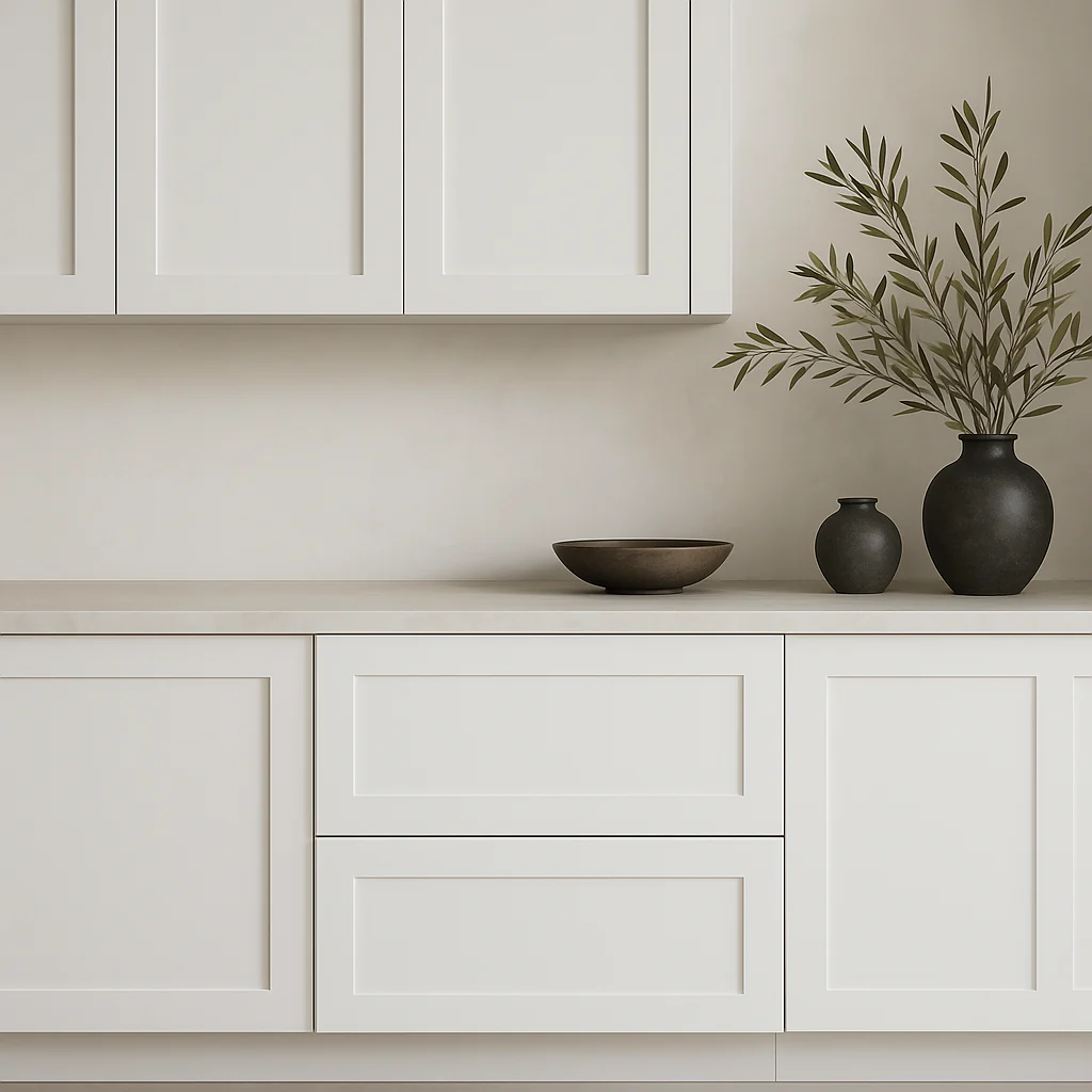 HOMEIBRO Shaker White Plywood Kitchen Cabinet with 2 Drawers - 36 in. W x 24 in. D x 34.5 in. H - Image 2