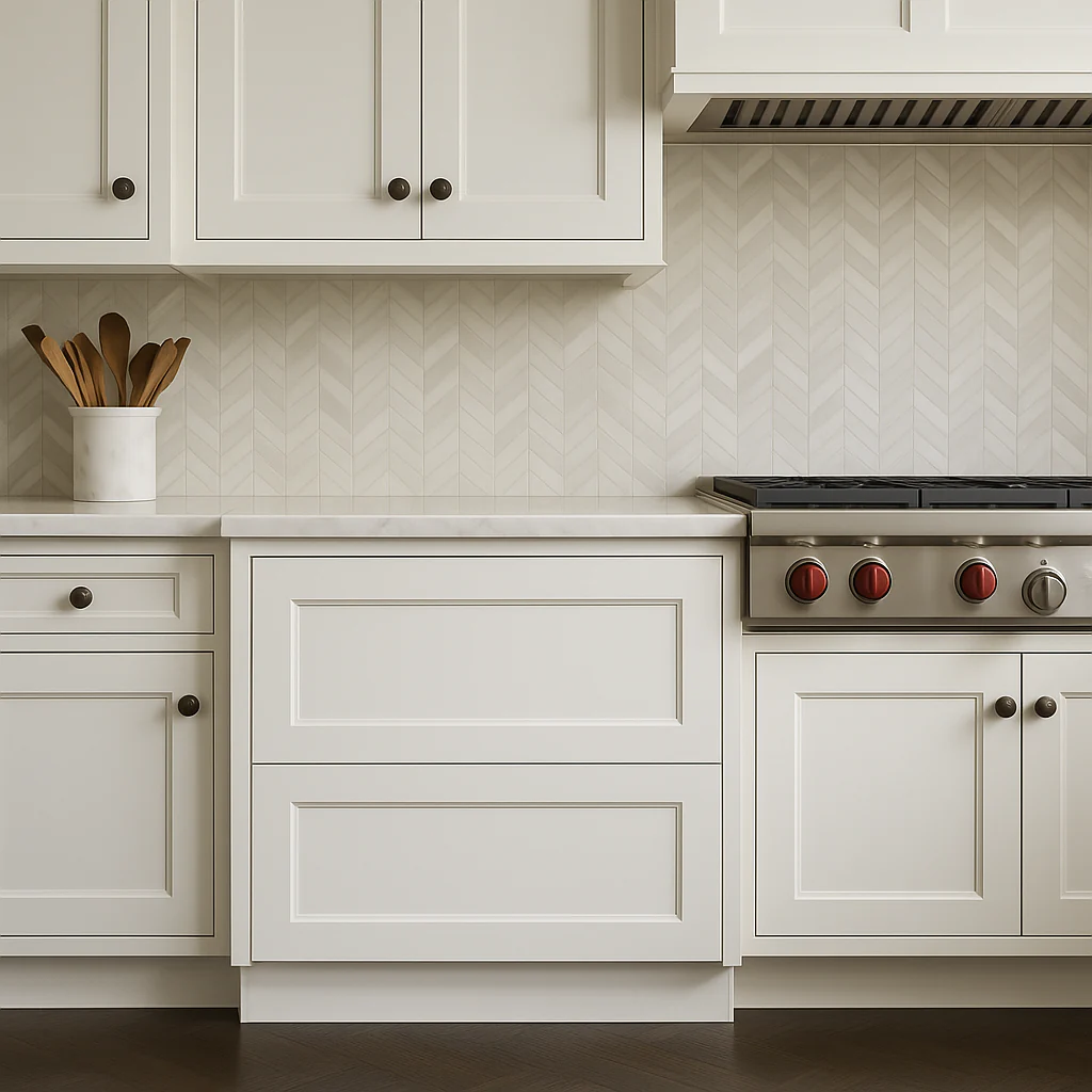 HOMEIBRO Shaker White Plywood Kitchen Cabinet with 2 Drawers - 36 in. W x 24 in. D x 34.5 in. H - Image 3