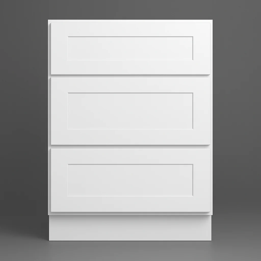 HOMEIBRO Shaker White Plywood Kitchen Cabinet with 3 Drawers - 21 in. W x 24 in. D x 34.5 in. H