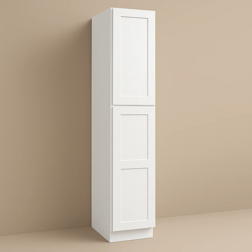 HOMEIBRO Shaker White Plywood Pantry Cabinet - 18" W x 24" D x 96" H