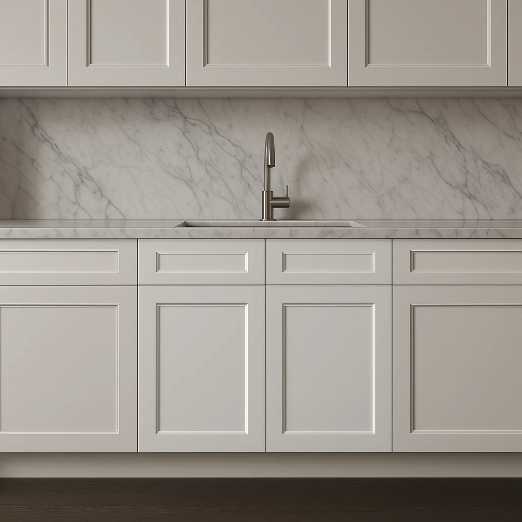 HOMEIBRO Shaker White Plywood Sink Base Cabinet - 30-in W x 24-in D x 34.5-in H - Image 3