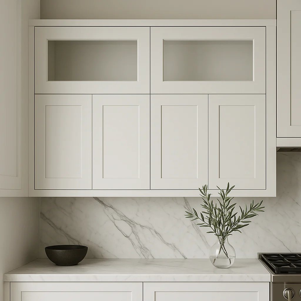 HOMEIBRO Shaker White Plywood Wall Cabinet - 33" W x 12" D x 12" H - Image 4