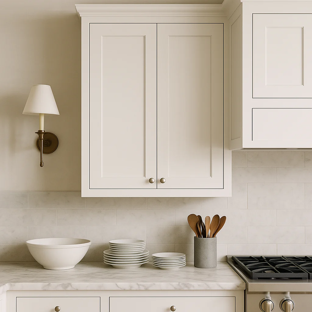 HOMEIBRO Shaker White Plywood Wall Cabinet, 33x12x30 Inches, Ready to Assemble - Image 4
