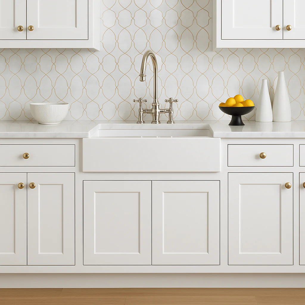 HOMEIBRO White Painted Shaker Style Farm Sink Base Cabinet, 36 in. W x 34.5 in. H x 24 in. D - Image 3