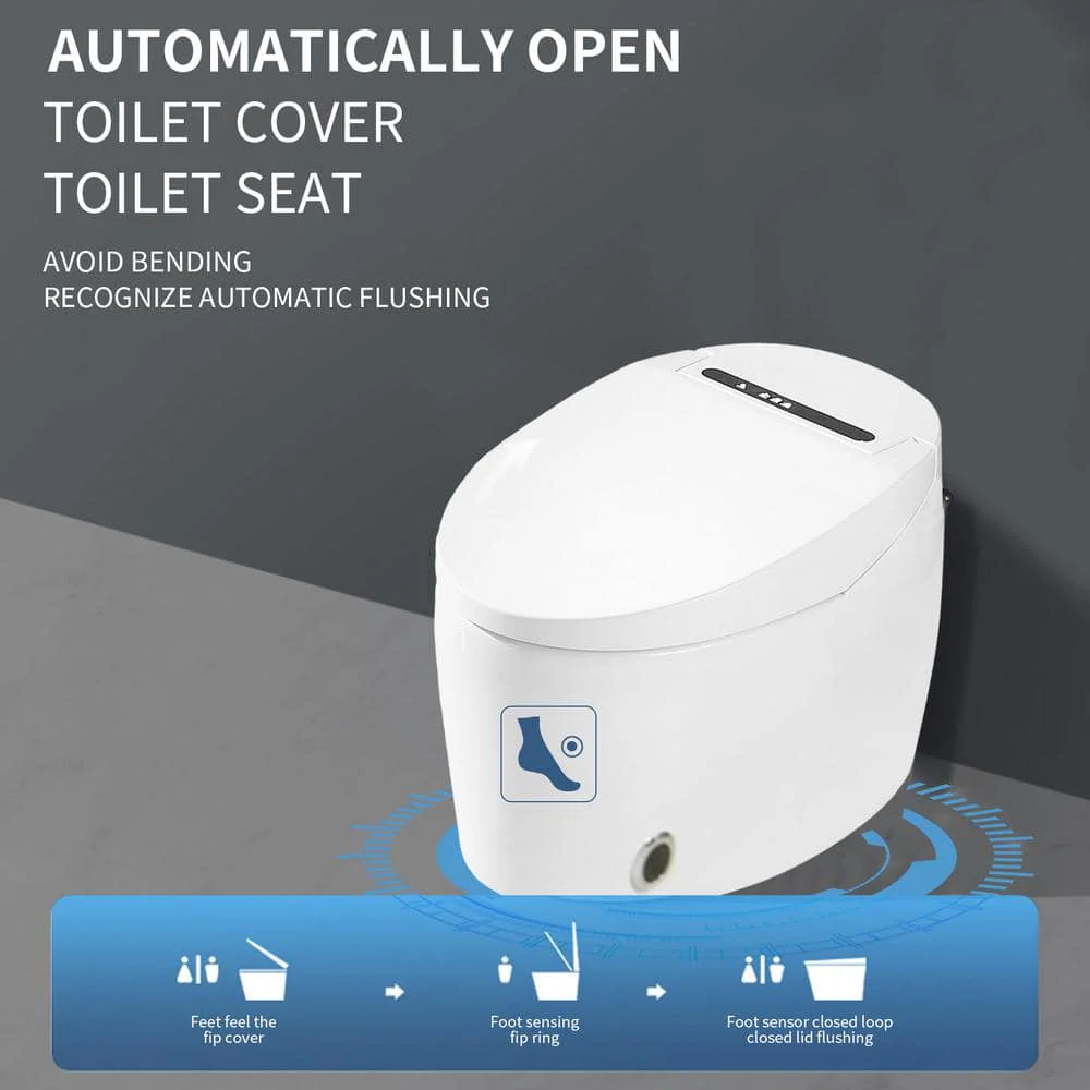 HOMEMYSTIQUE Height Intelligent Toilet Bidet with Auto Flush and Heated Seat - Image 9