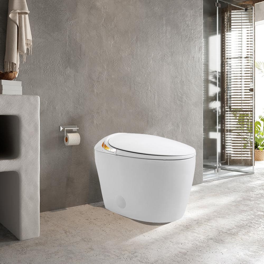 HOMEMYSTIQUE Intelligent Bidet Toilet with Auto Flush, Heated Seat, White - Image 2