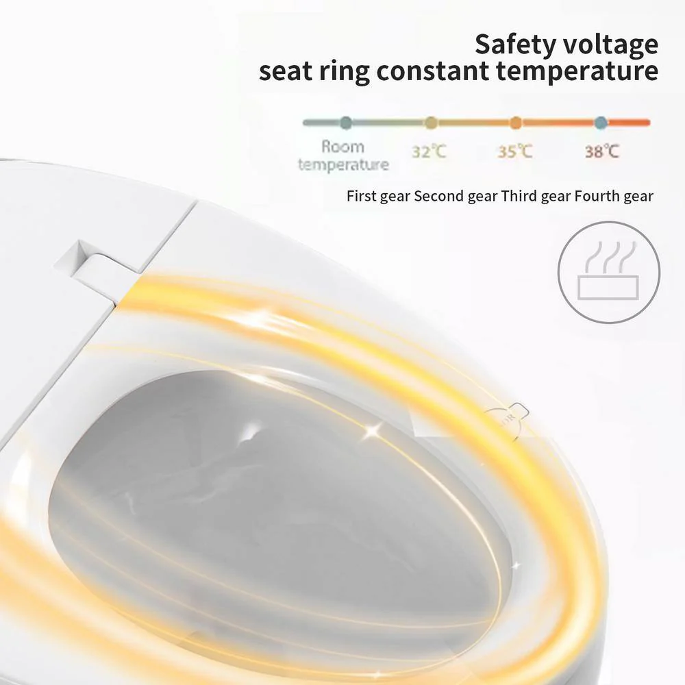 HOMEMYSTIQUE Intelligent Bidet Toilet with Auto Flush, Heated Seat, White - Image 4