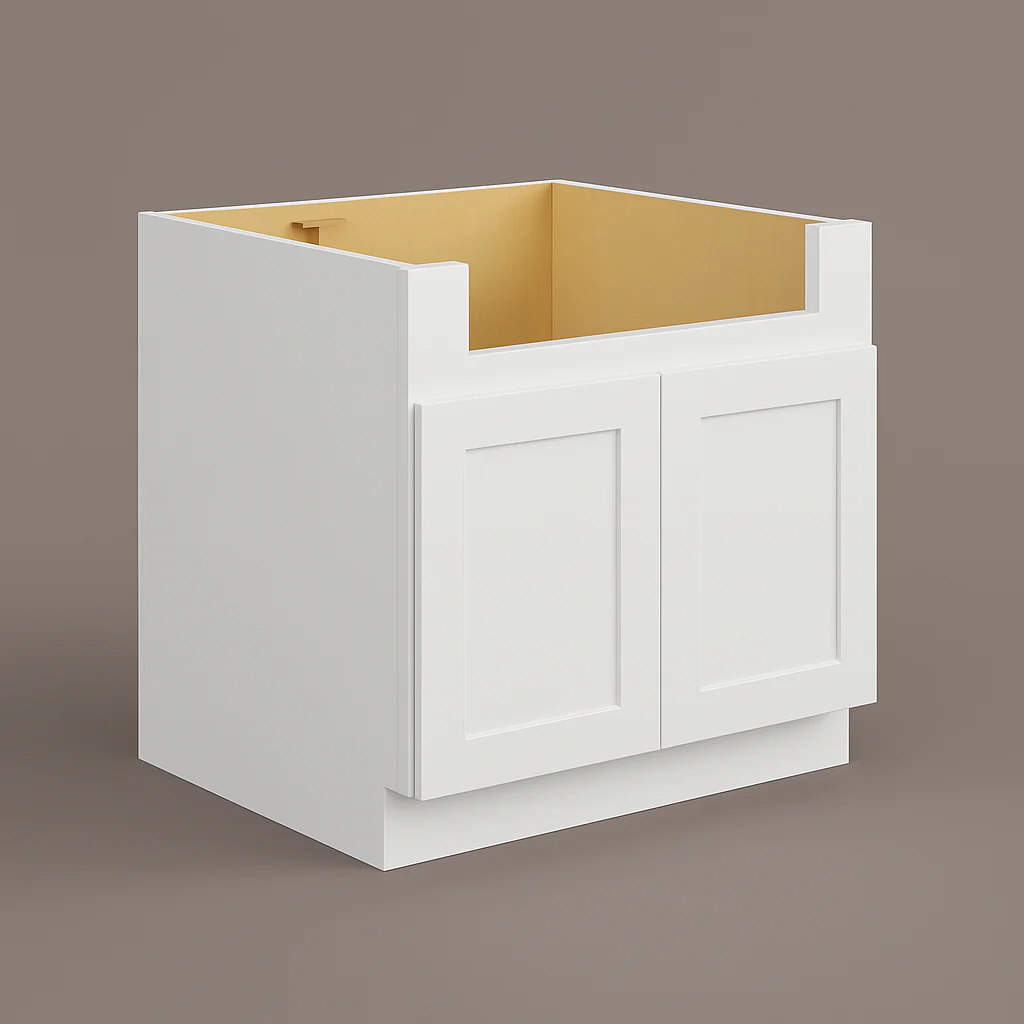 HOMLUX Shaker White Farm Sink Base Cabinet - Ready to Assemble