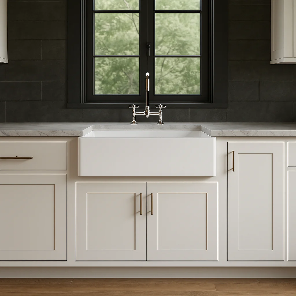 HOMLUX Shaker White Farm Sink Base Cabinet - Ready to Assemble - Image 2