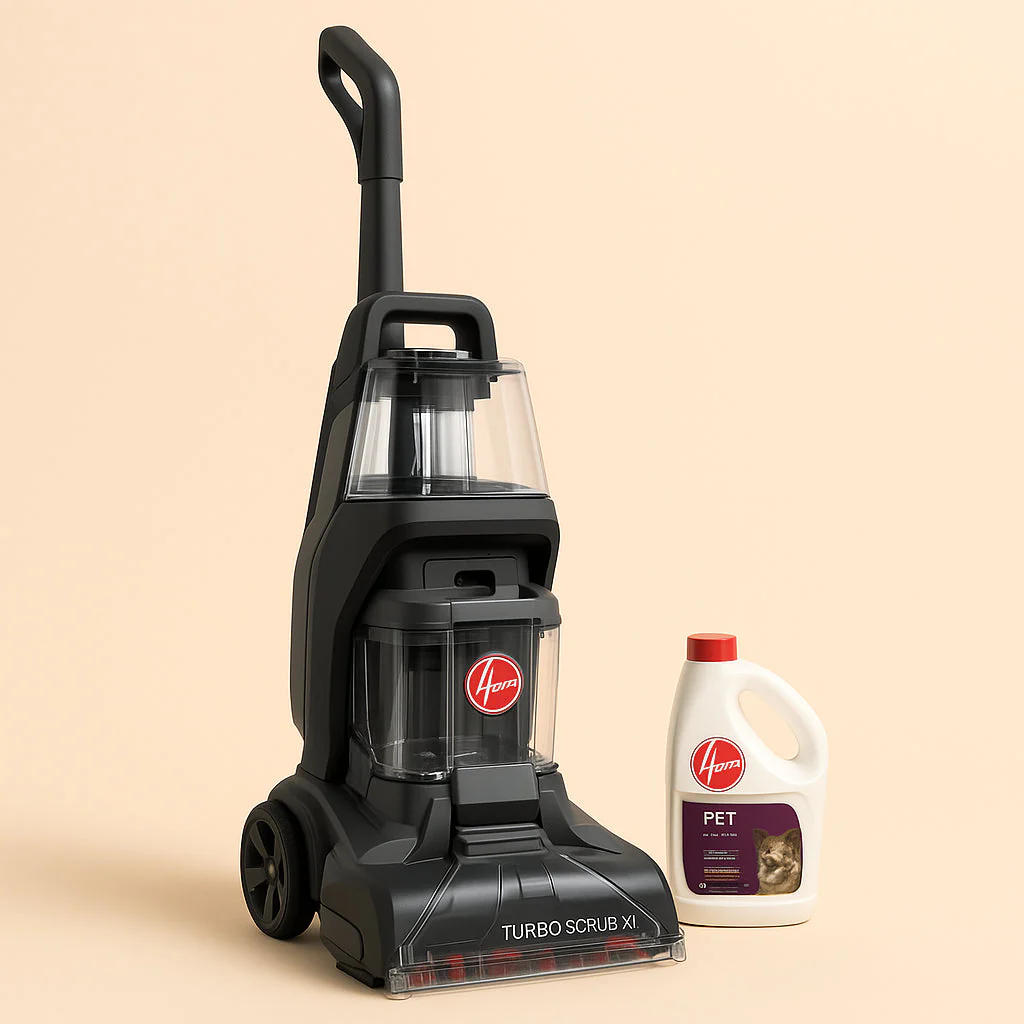 HOOVER Turbo Scrub XL Corded Upright Carpet Cleaner with 128 Oz Pet Solution Bundle