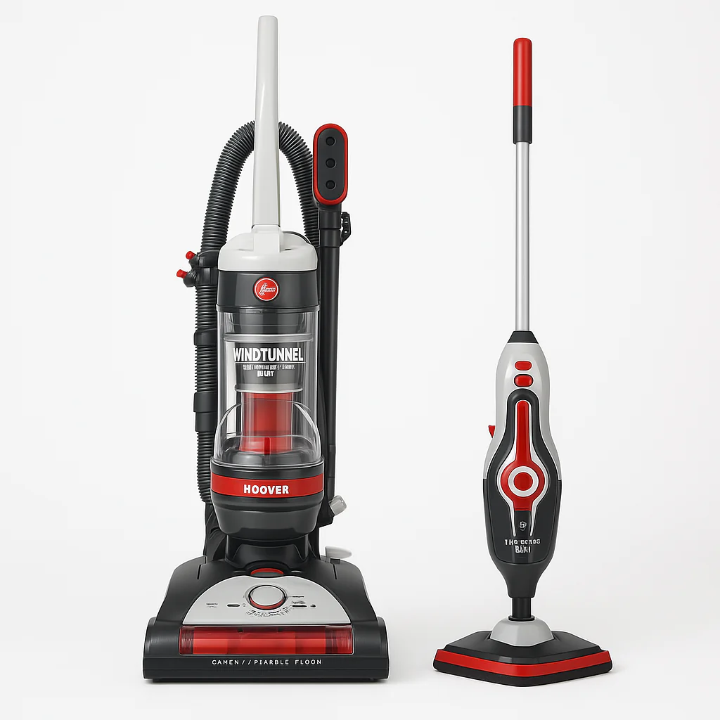 HOOVER WindTunnel Cord Rewind Pet Bagless Upright Vacuum Cleaner with Pet Steam Mop - Image 2