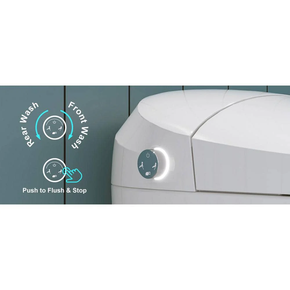 HOROW 1.27 GPF Tankless Elongated Smart Bidet Toilet with ADA Seat Height - Image 10