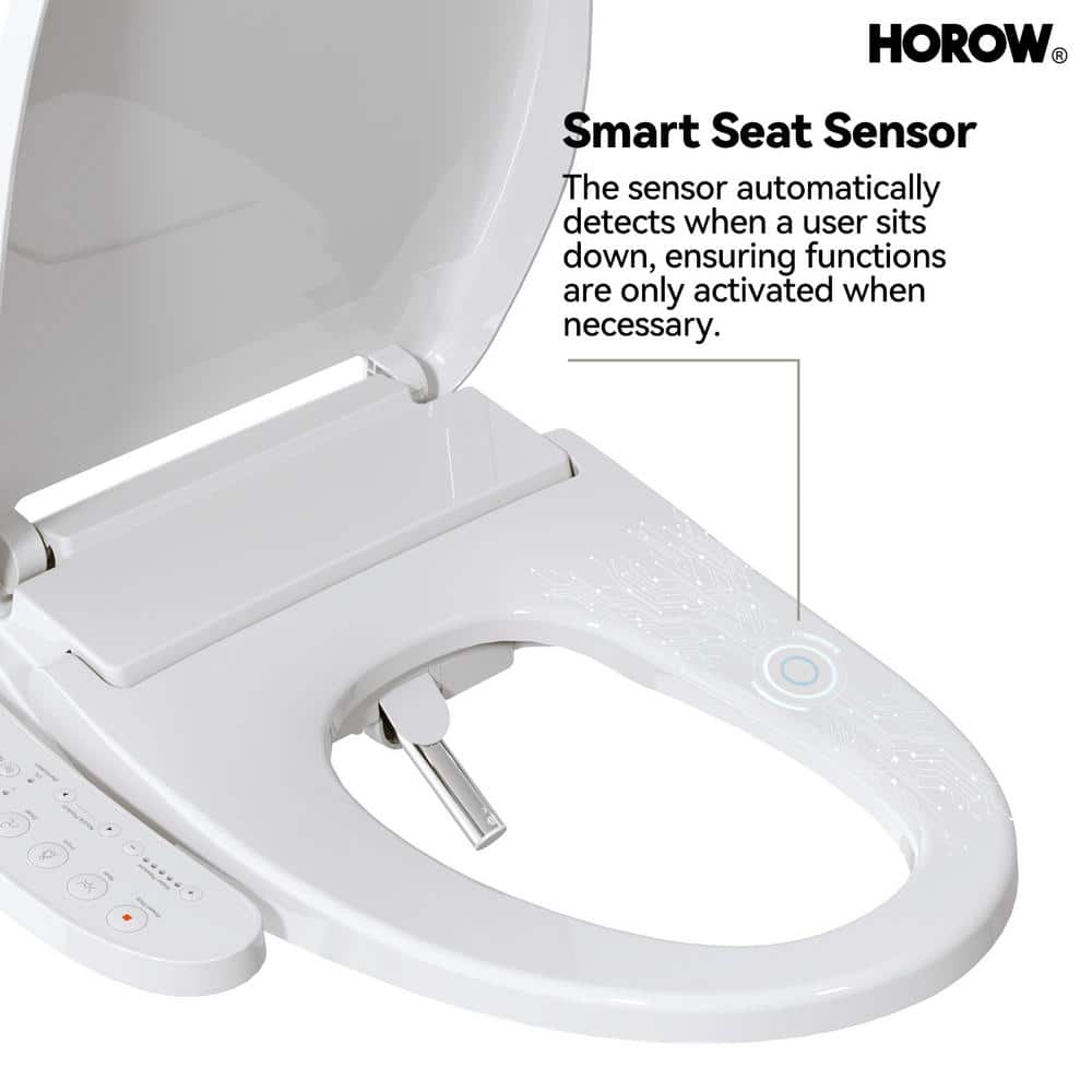 HOROW 1-piece Dual Flush Elongated ADA Toilet with Smart Bidet Seat - Brushed Gold - Image 9