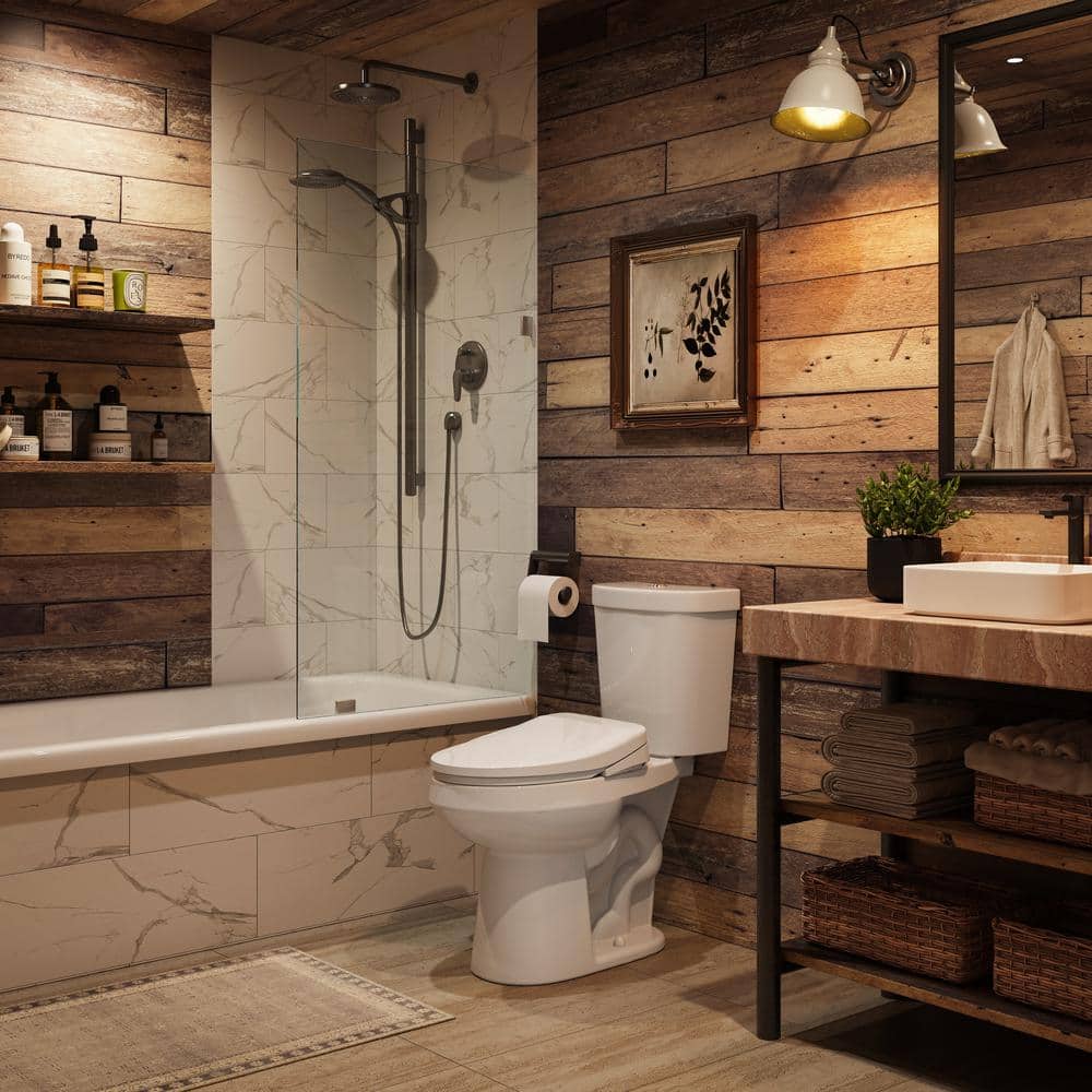 HOROW 17 in. ADA Dual Flush Elongated Toilet with Smart Bidet Seat - Image 2