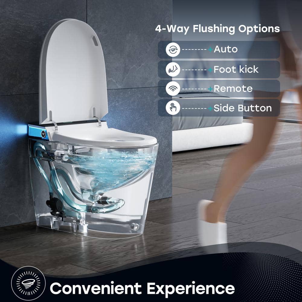 HOROW ADA Height Elongated Smart Bidet Toilet in White with Advanced Features - Image 6