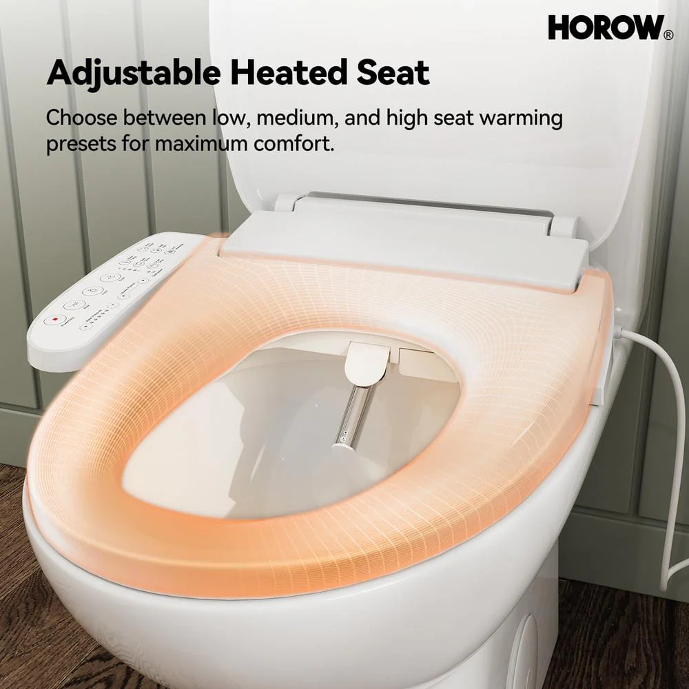 HOROW Dual Flush Elongated Smart Bidet Toilet - White - Image 4