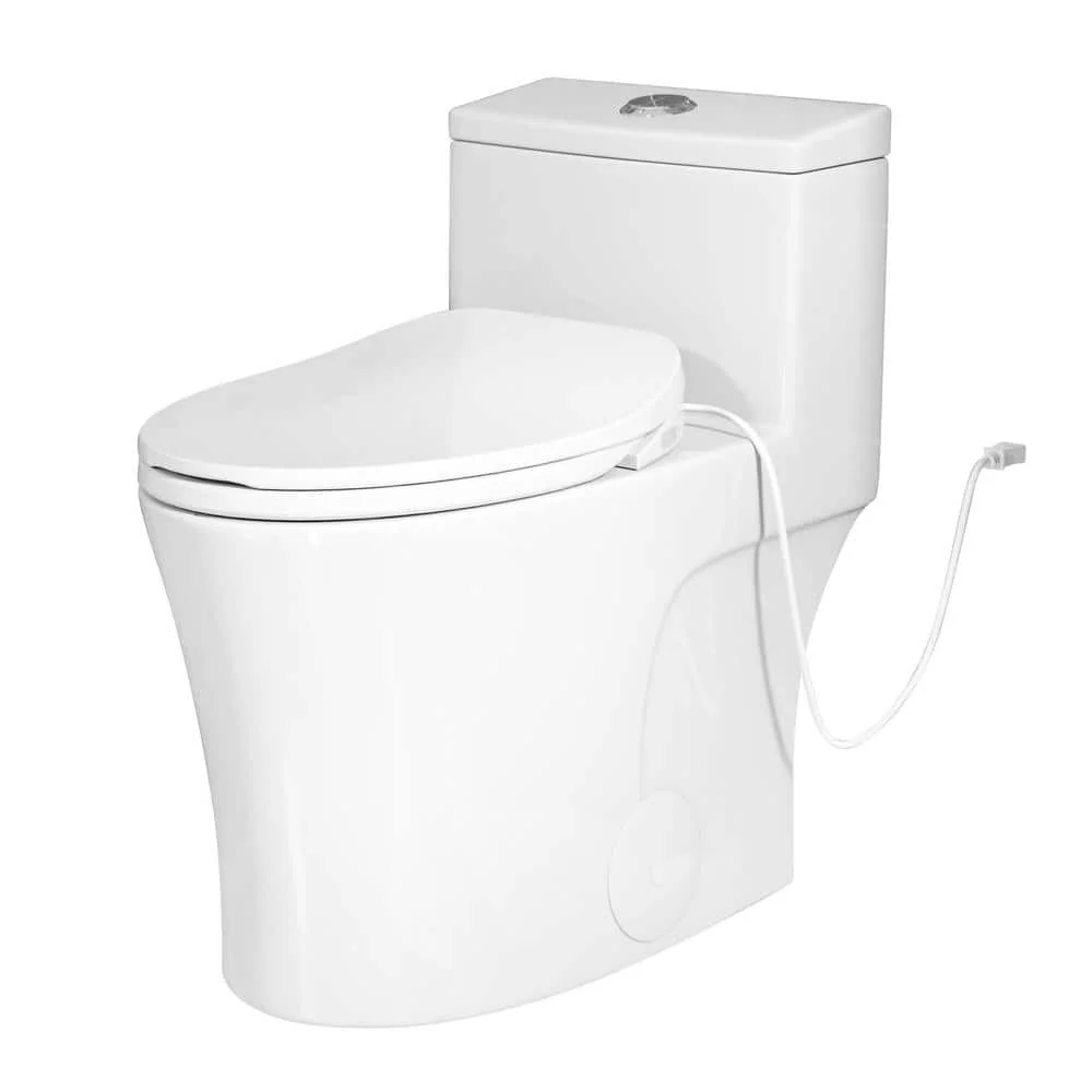 HOROW Elongated ADA Chair Height Bidet Toilet Combo with Electric Seat and Night Light