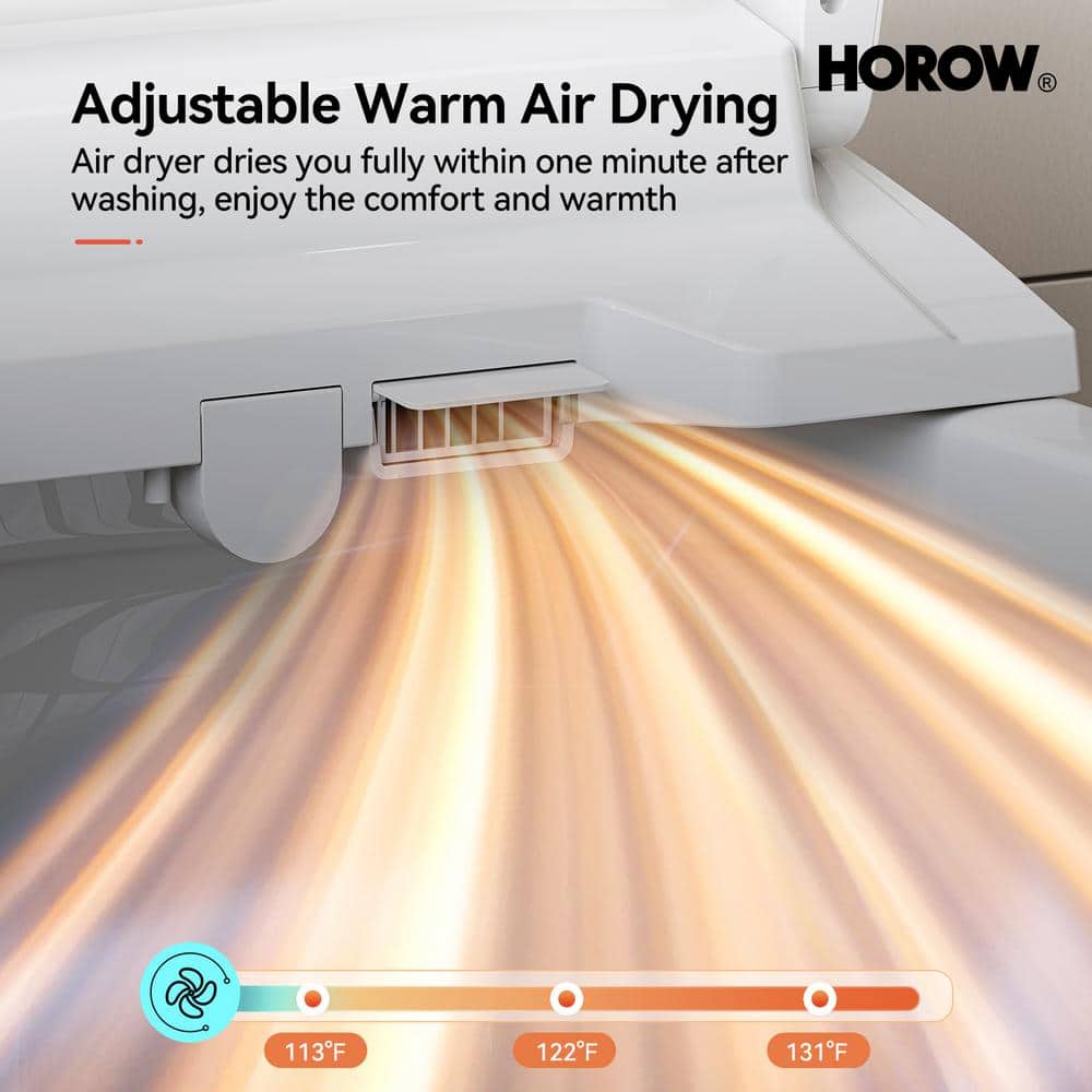 HOROW Elongated Bidet Toilet Dual Flush 0.8/1.28 GPF with Heated Seat - Image 7