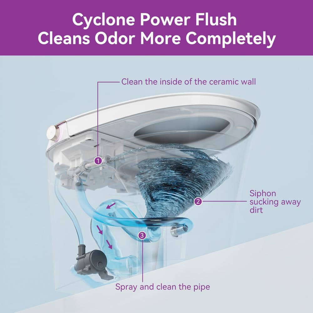 HOROW Elongated Smart Bidet Toilet with Rose Gold Backlid - Model HR-Y9 - Image 3