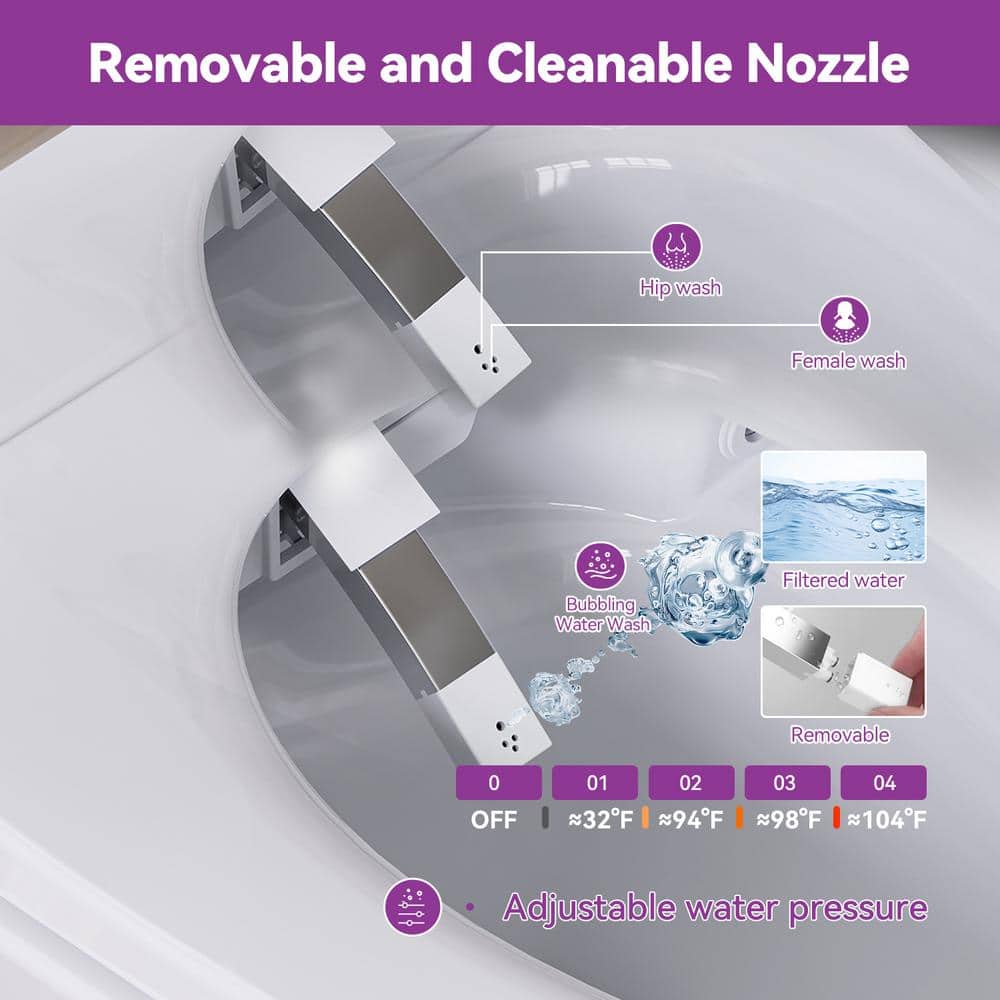 HOROW Elongated Smart Bidet Toilet with Rose Gold Backlid - Model HR-Y9 - Image 5