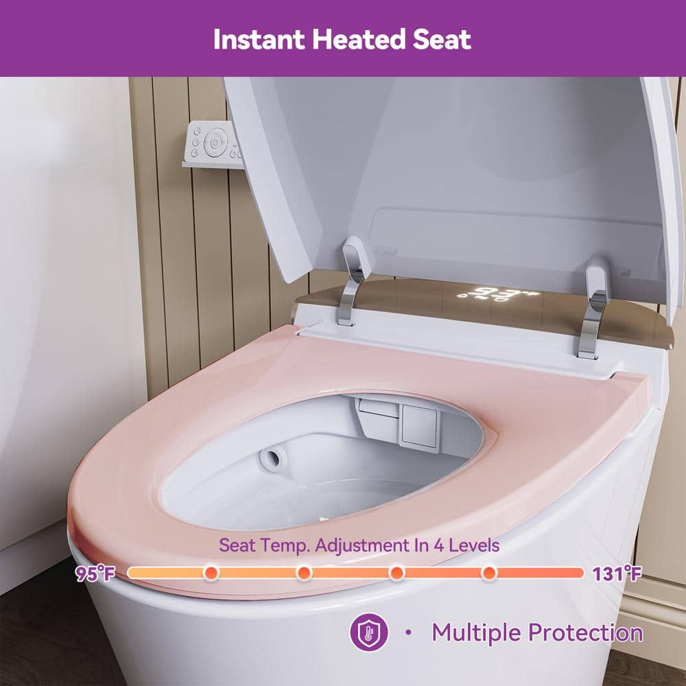 HOROW Elongated Smart Bidet Toilet with Rose Gold Backlid - Model HR-Y9 - Image 9