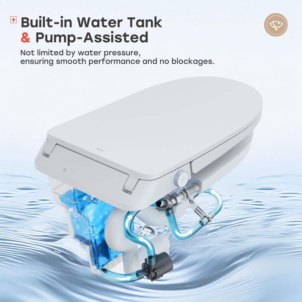 HOROW Elongated Smart Toilet 1.1 GPF with Heated Seat, Auto Flush, and Night Light - Image 3