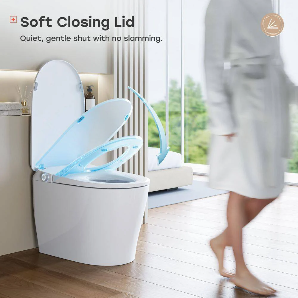 HOROW Elongated Smart Toilet 1.1 GPF with Heated Seat, Auto Flush, and Night Light - Image 8