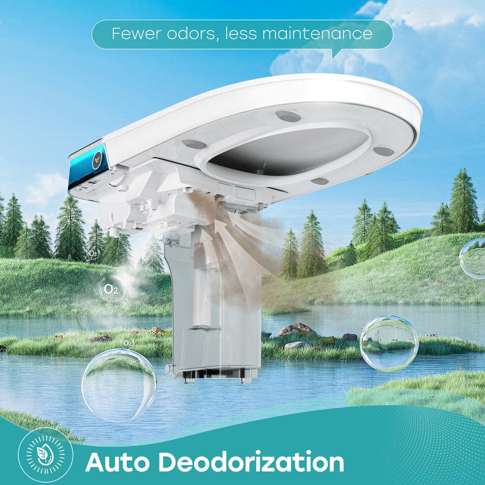 HOROW Elongated Smart Toilet Bidet 1.1 GPF with Built-in Tank, Warm Water, Night Light, Remote - T38D - Image 10