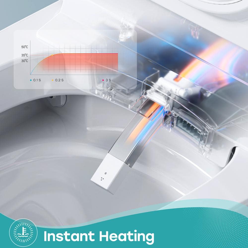 HOROW Elongated Smart Toilet Bidet 1.1 GPF with Built-in Tank, Warm Water, Night Light, Remote - T38D - Image 9
