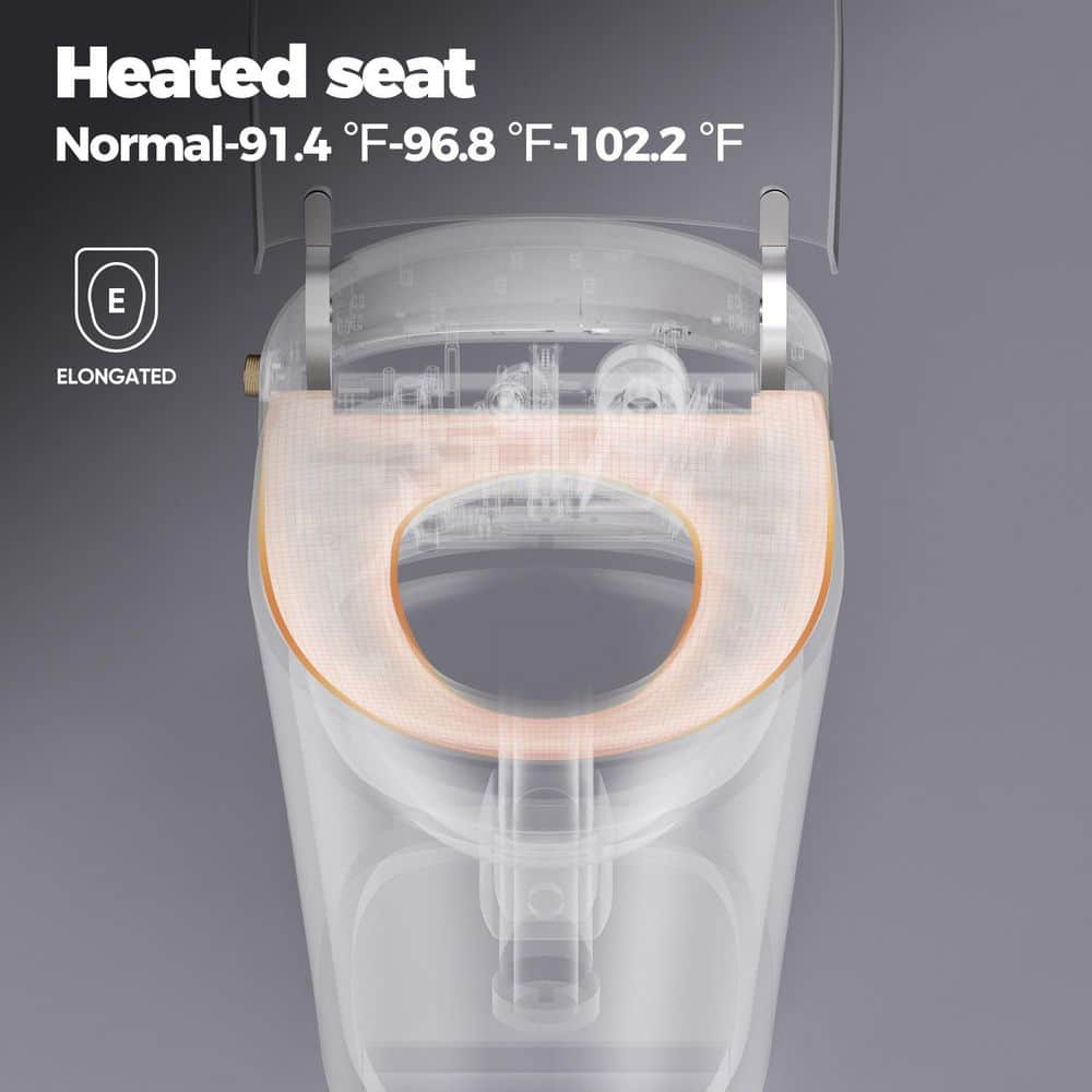 HOROW Elongated Smart Toilet Bidet with Auto Features and Remote - White - Image 3