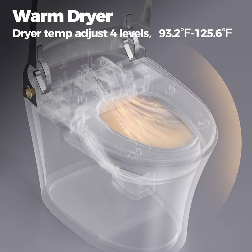 HOROW Elongated Smart Toilet Bidet with Auto Features and Remote - White - Image 5