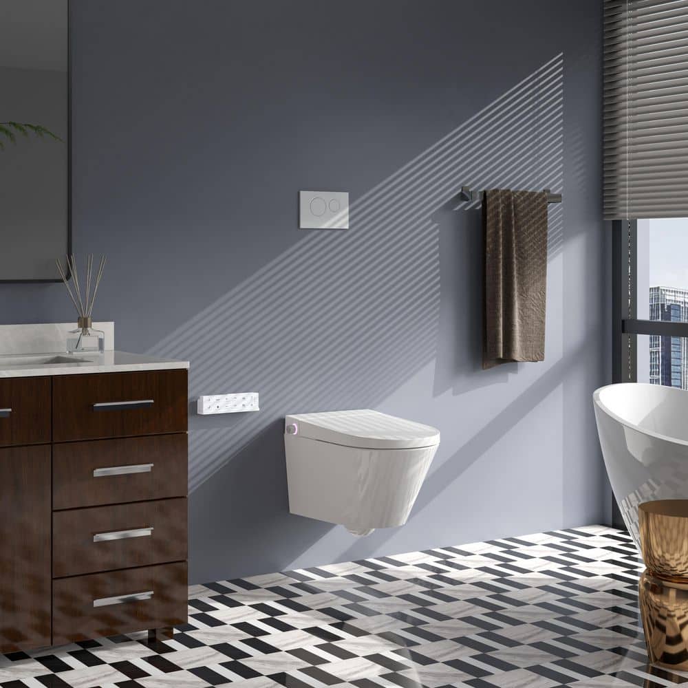 HOROW HR-WH10 Elongated Wall-Hung Smart Bidet Toilet with Remote - Image 2