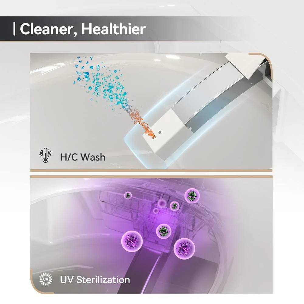 HOROW HR-Y8 1.11 GPF Smart Toilet Bidet with UV Light and Auto Flush - Image 4