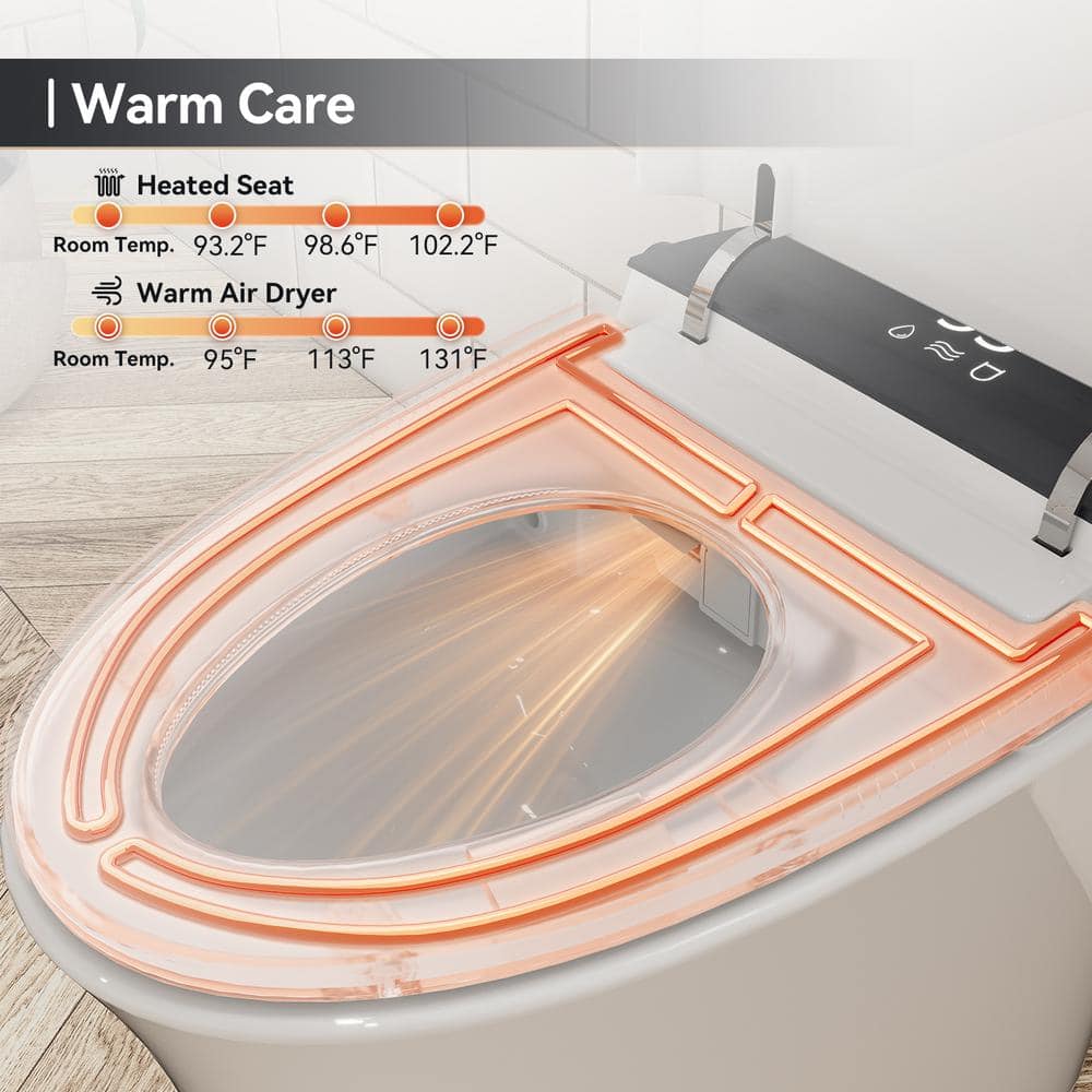 HOROW HR-Y8 1.11 GPF Smart Toilet Bidet with UV Light and Auto Flush - Image 6