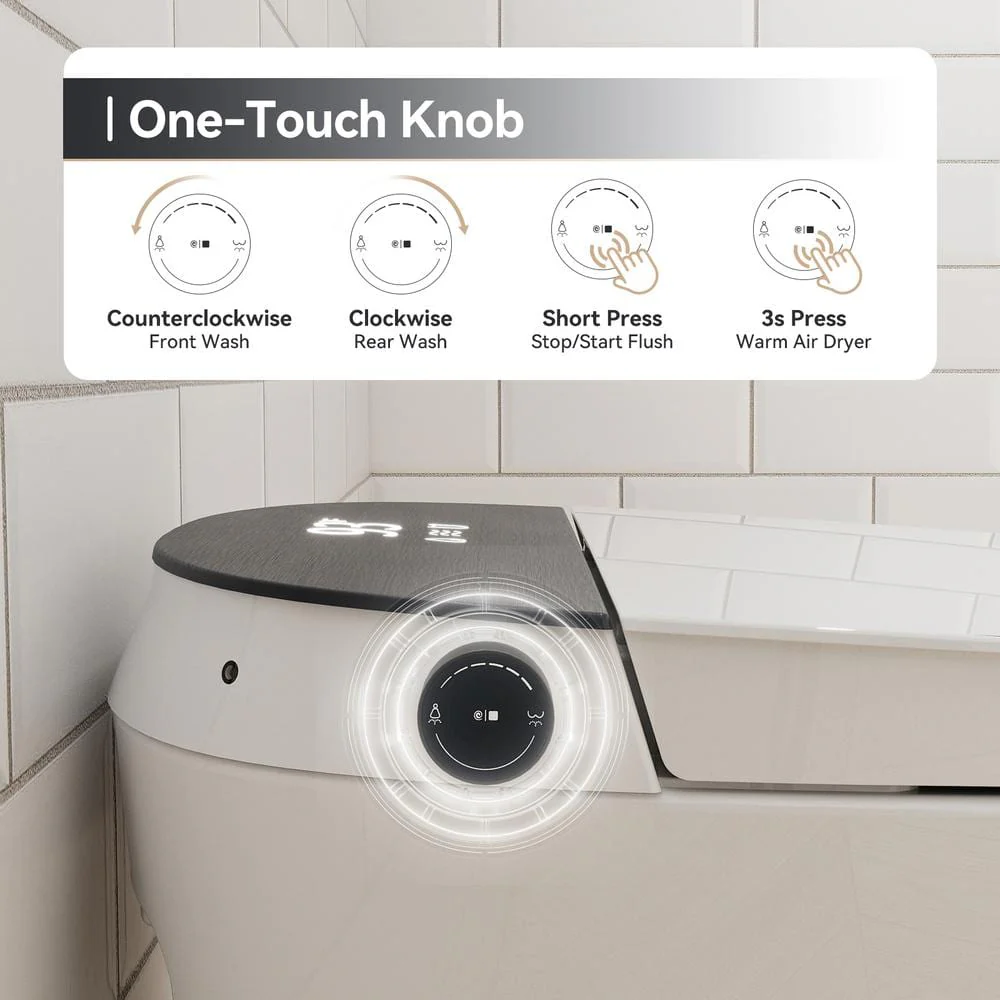 HOROW HR-Y8 1.11 GPF Smart Toilet Bidet with UV Light and Auto Flush - Image 7