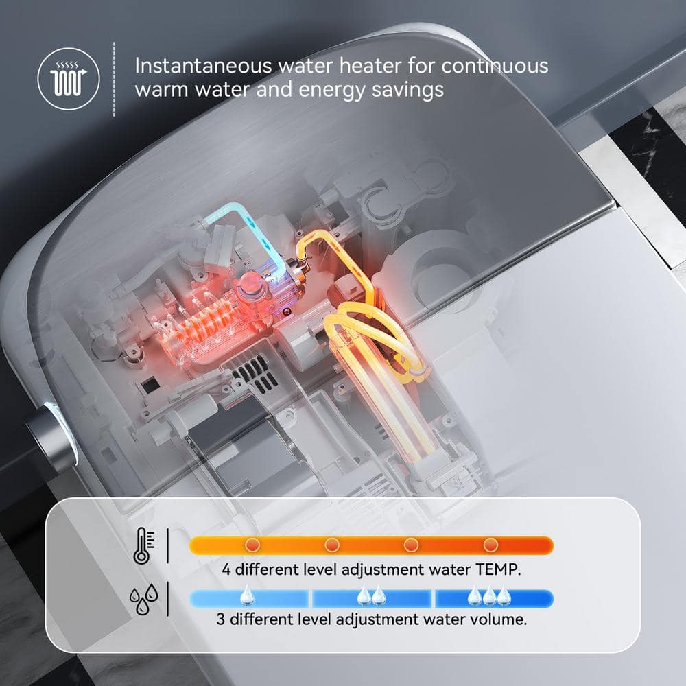 HOROW T03 Elongated Smart Toilet Bidet with Heated Seat and Auto Flush - Image 4