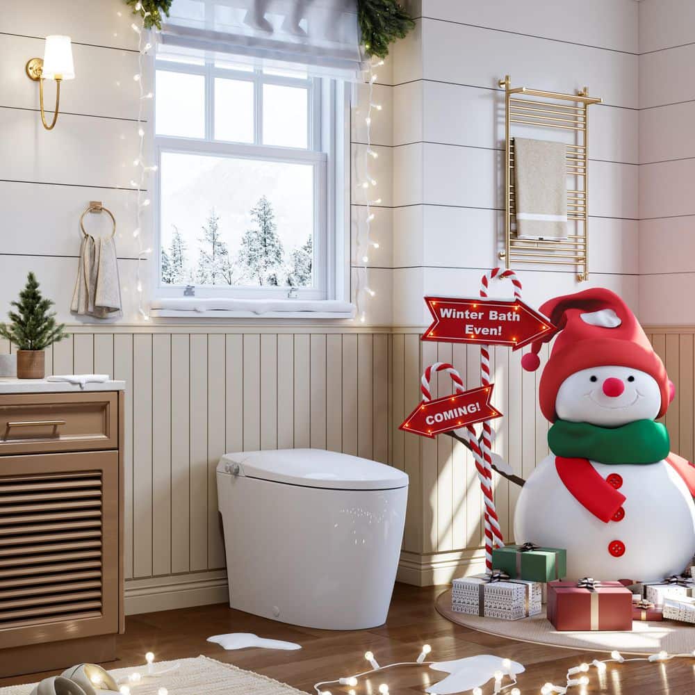 HOROW T30 Non-Electric Elongated Bidet Toilet - 1.0 GPF, ADA Chair Height, Foot Kick Flush, White - Image 2