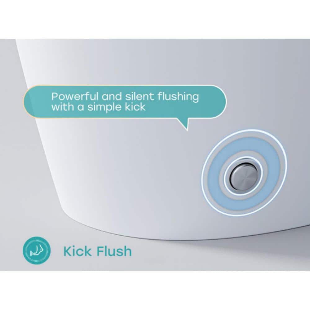 HOROW T30 Non-Electric Elongated Bidet Toilet - 1.0 GPF, ADA Chair Height, Foot Kick Flush, White - Image 7