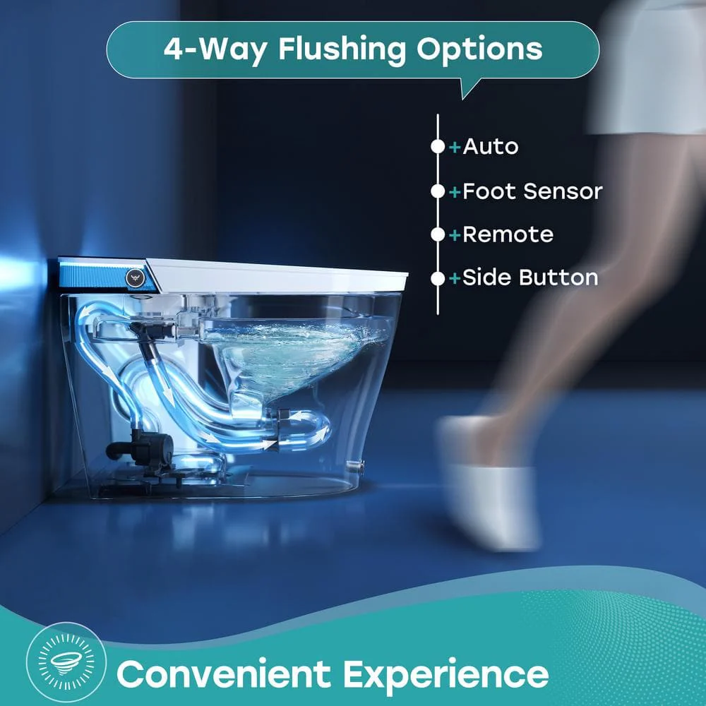 HOROW T38 Elegant Luxury Elongated Smart Bidet Toilet with Ambient Light in White - Image 10