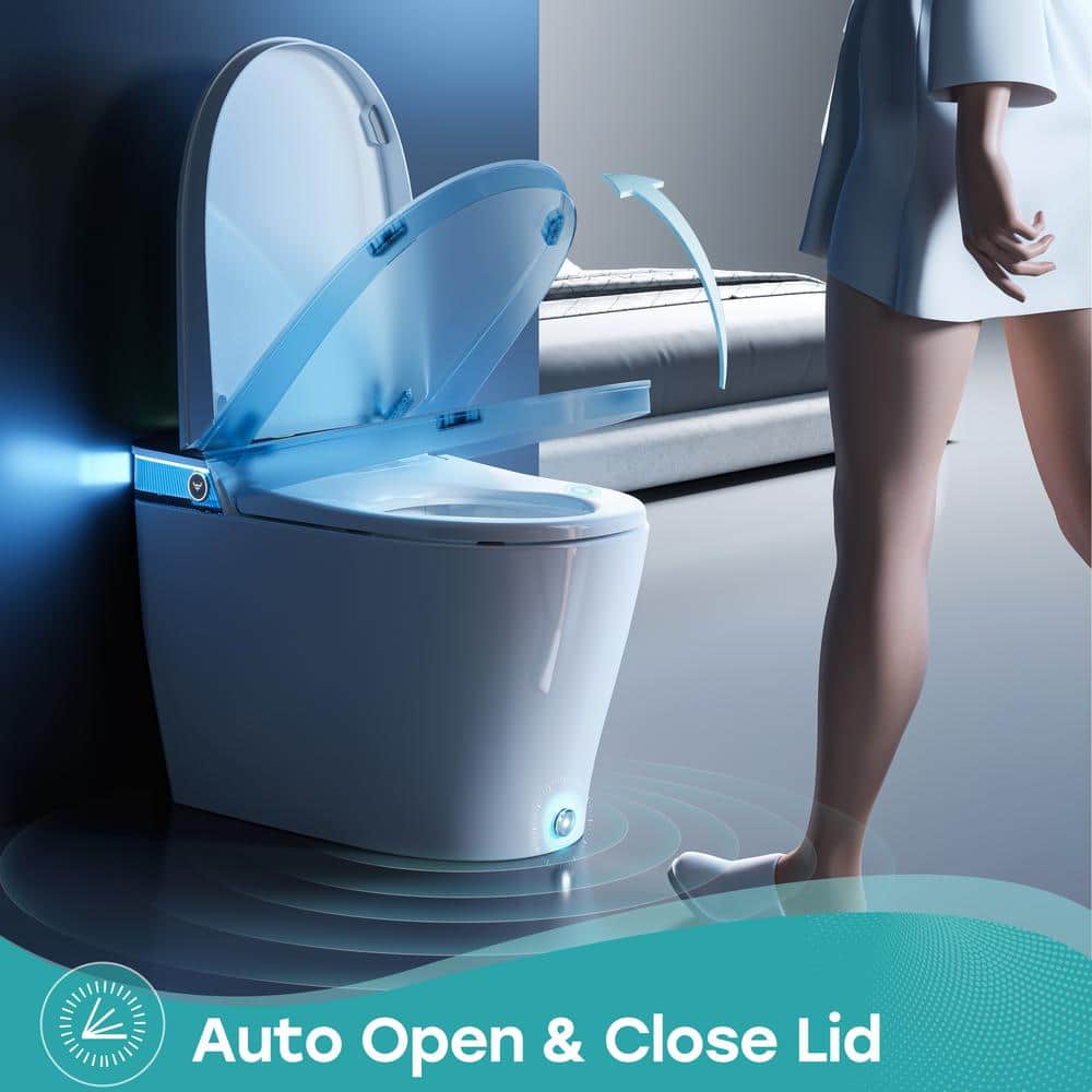 HOROW T38 Elegant Luxury Elongated Smart Bidet Toilet with Ambient Light in White - Image 4